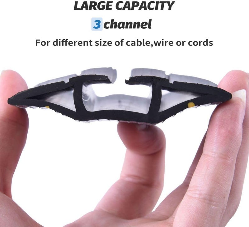 vilmon 10FT Floor Cord Cover, Heavy Duty PVC Floor Cable Cover,Wire Cover to Protect Wire Prevent Cable Trips for Home Office,Cavity Size 0.94" by0.4 - Image 3